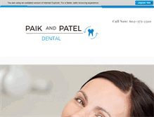 Tablet Screenshot of paikandpateldental.com